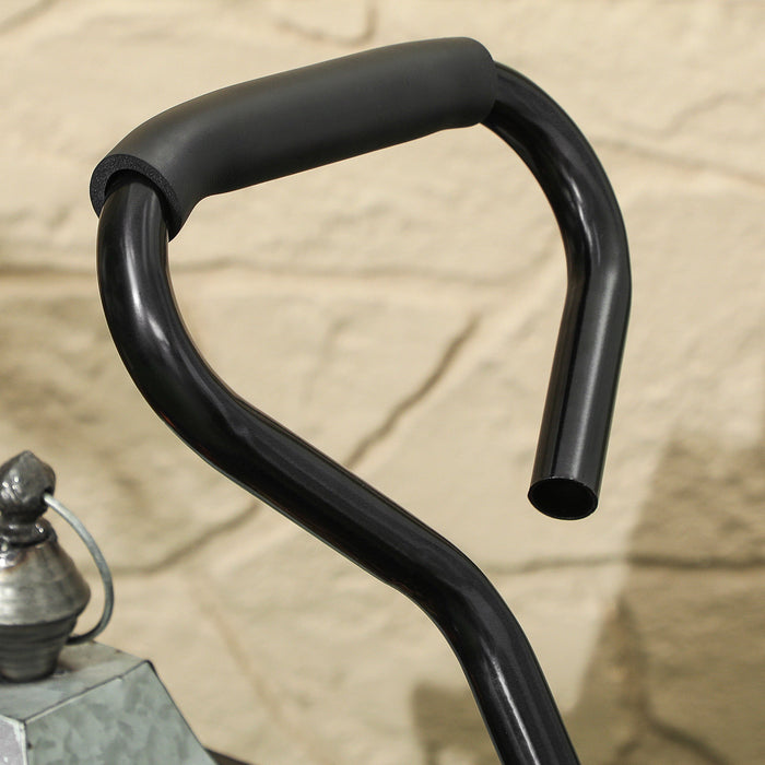 Carrello da Giardino 105x51x54 cm da 114L con Sacca Portaoggetti e Pareti Rimovibili in Acciaio Nero