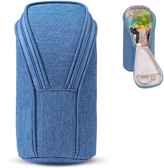 Etui con grande capacità, etui estetico unisex, etui carino, etui per adulti, per scuola, ufficio, ragazze, donne, studentesse, blu ciano