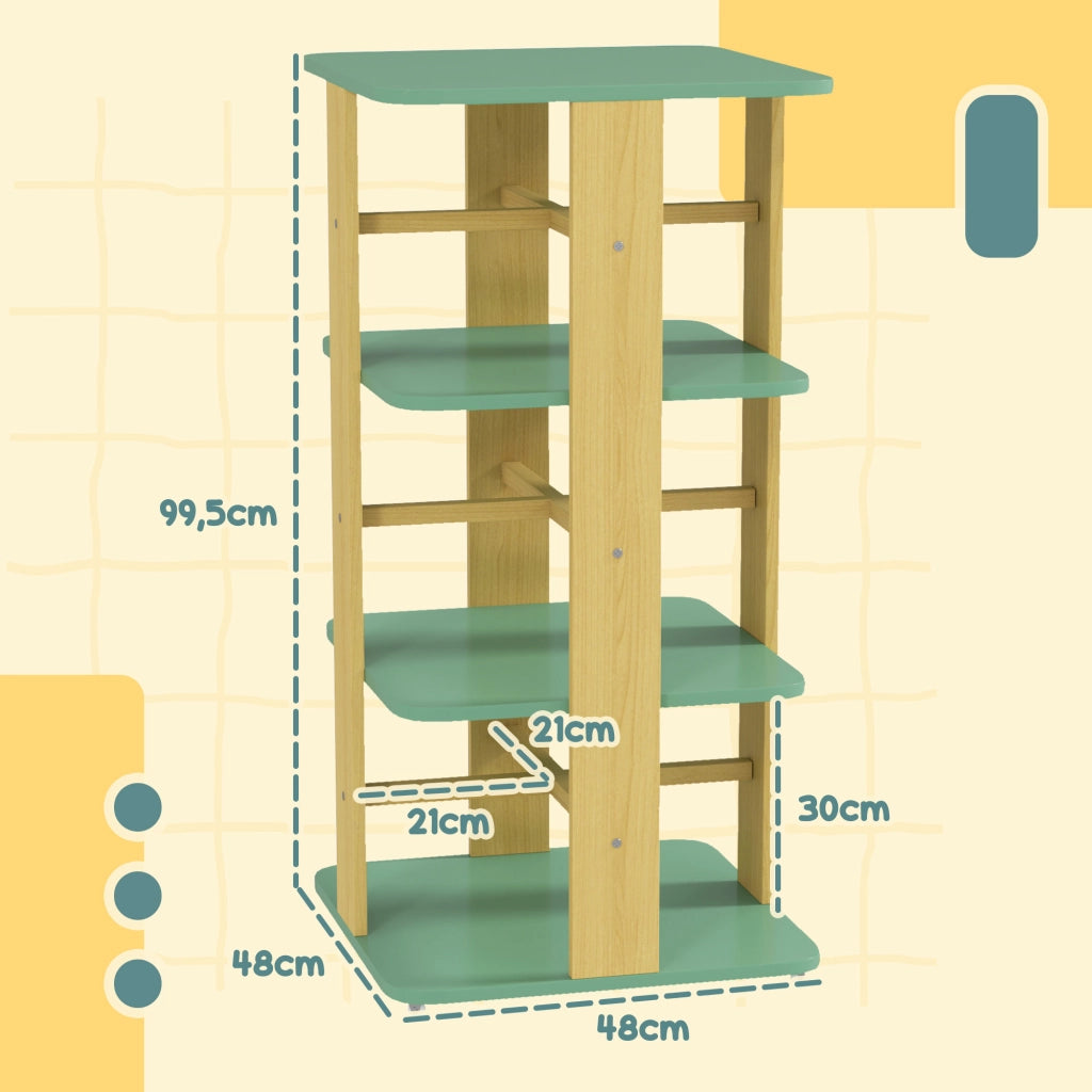 Libreria bambini con rotelle 3 ripiani ¨C Xylo ¨C legno verde per cameretta