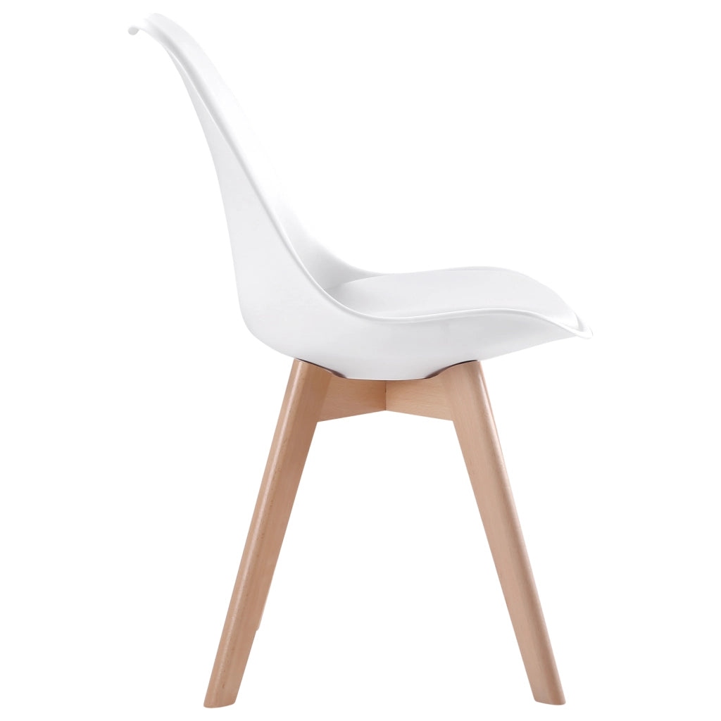 Set di 4 sedie scandinave bianche NORA con cuscino