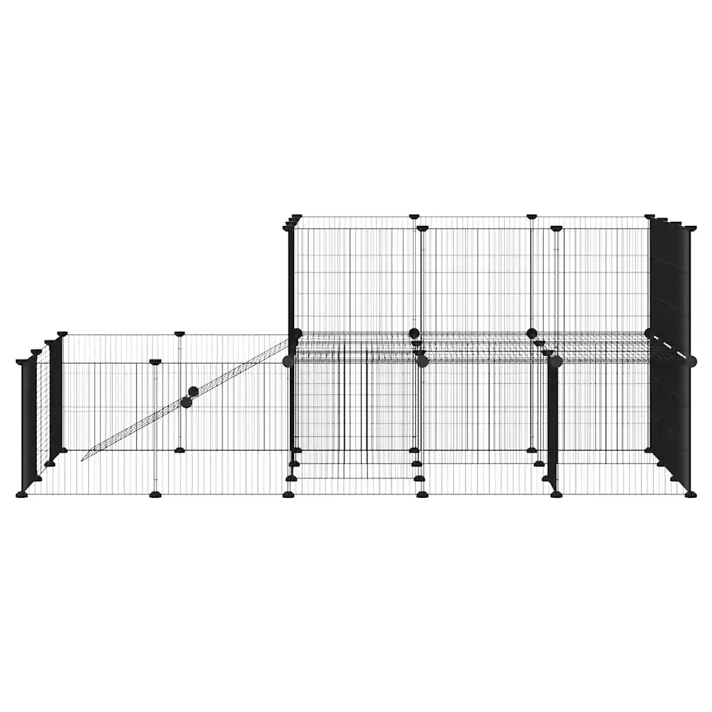 Gabbia per Animali 44 Pannelli con Porta Nera 35x35 cm Acciaio 3114063