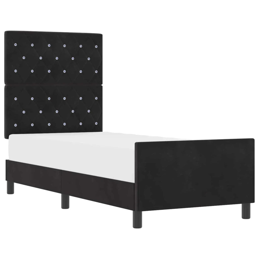 Letto a molle con testiera Nero 80 x 200 cm Velluto 3344839
