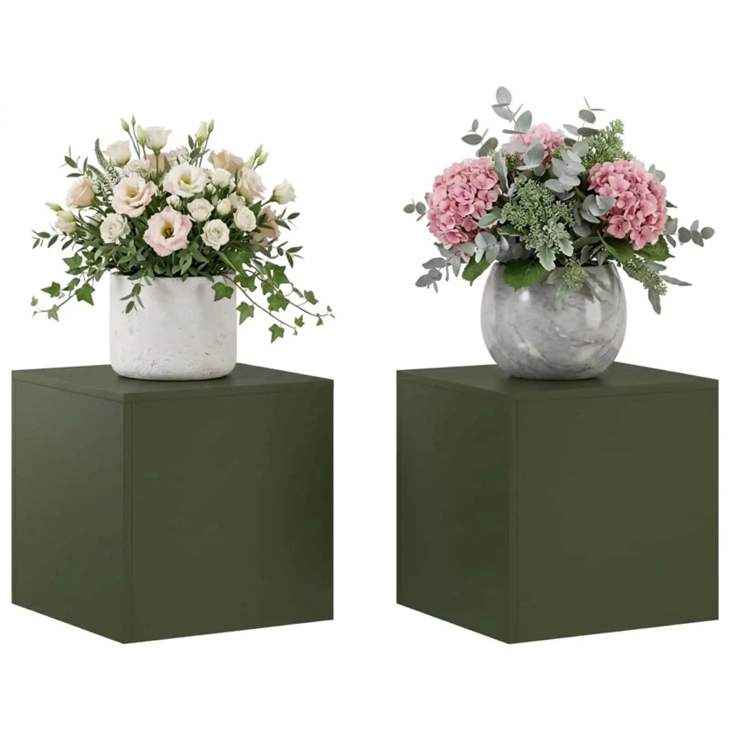 Supporto per piante 2 pcs Verde Oliva 40 x 40 x 40 cm Acciaio 8012523