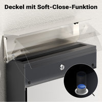 Cassetta della posta in acciaio inox V63 37 x 11 x 37 cm, cassetta delle lettere da parete con portagiornali e chiave