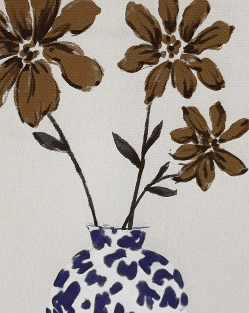Set 6 stampe Hispanohogar incorniciati botaniche blu e beige 50x40