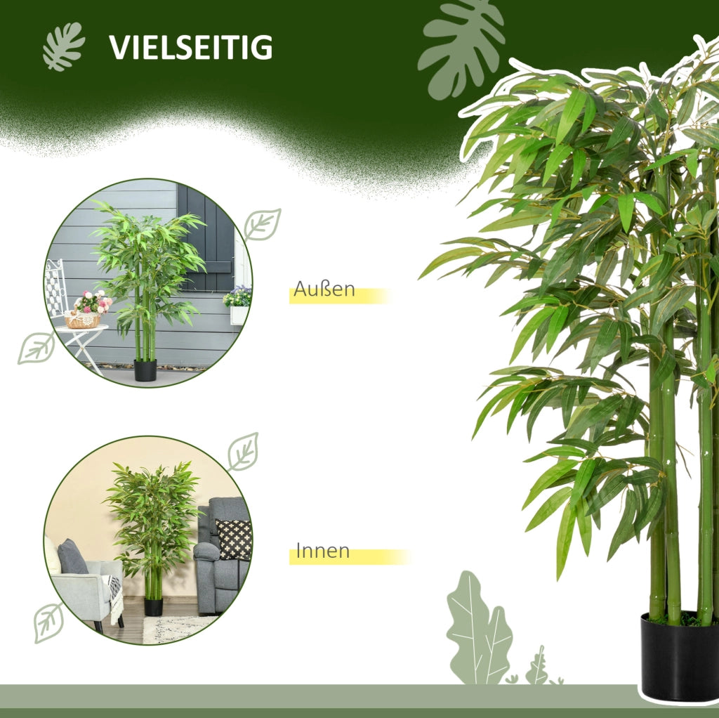 Bambù artificiale 140 cm in plastica verde per soggiorno, ufficio e giardino