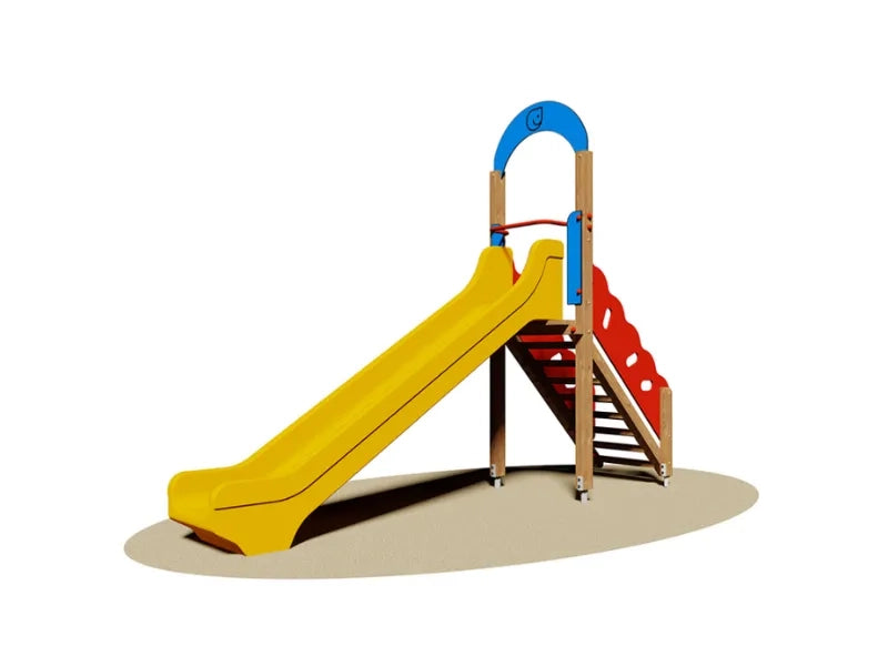 Scivolo Tenerife 837 Giochipark H134cm vetroresina con scala in legno lamellare - Polietilene colorato