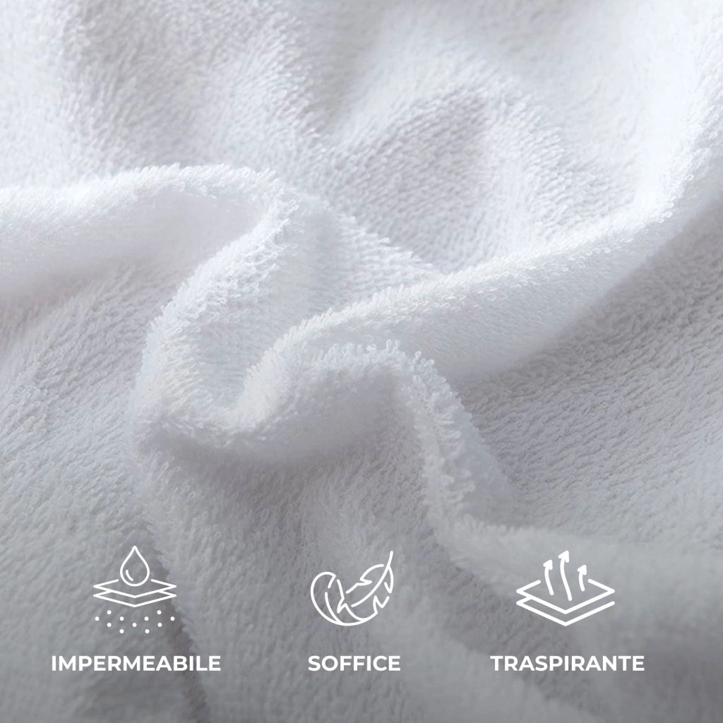 Coprimaterasso Impermeabile Proteggi Materasso Lenzuolo Sotto Bianco Cotone Microfibra Incontinenza Con Angoli Elasticizzati Resistente Antiacaro Traspirante Anziani Bambini Singolo90x200Cm