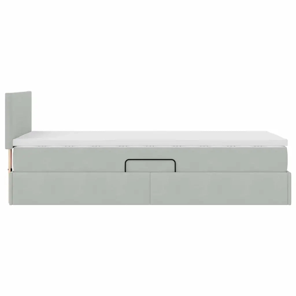 Letto con Contenitore Grigio chiaro 100 x 200 cm Velluto