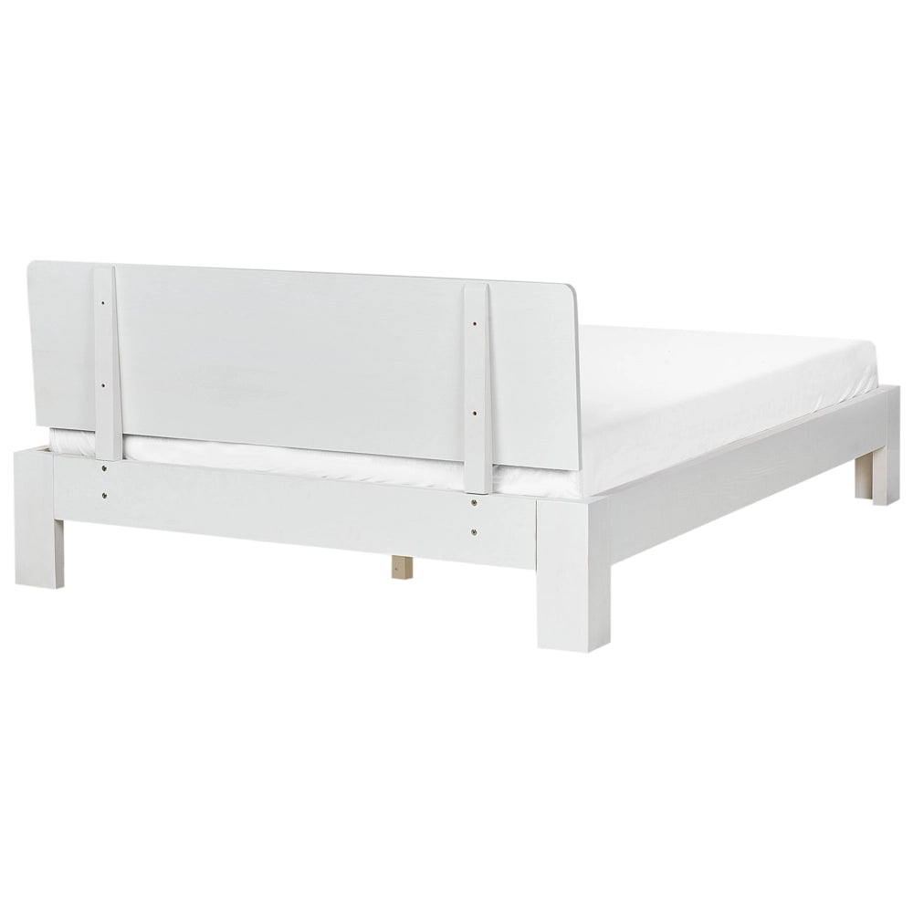 Letto in legno di pino bianco matrimoniale 140 cm 6 testiera a doghe minimalista