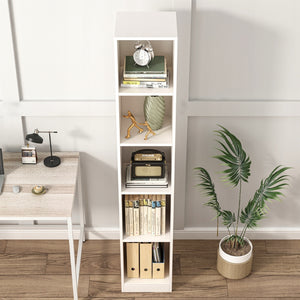 Scaffale alto per libri e raccoglitori, ufficio, salotto, bianco, loft, 182 cm