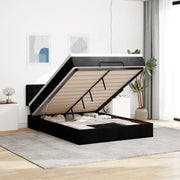Pouf Letto con Materasso e LED Nero 140x190 cm 3312473