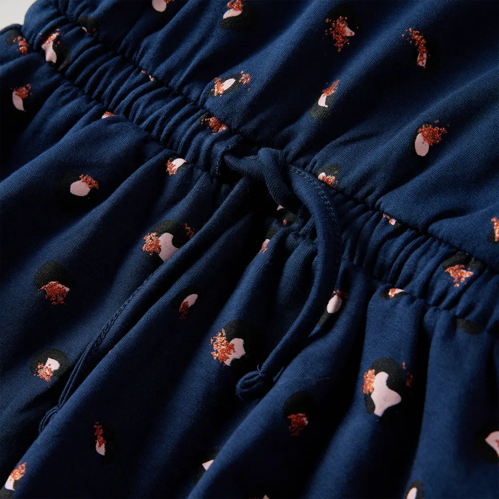 Abito da Bambina a Maniche Lunghe Blu Marino 116 13576