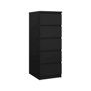 Cassettiera Achaldi, Settimino multiuso, Comò camera da letto, Mobile con cassetti, 50x40 h111 cm, Nero