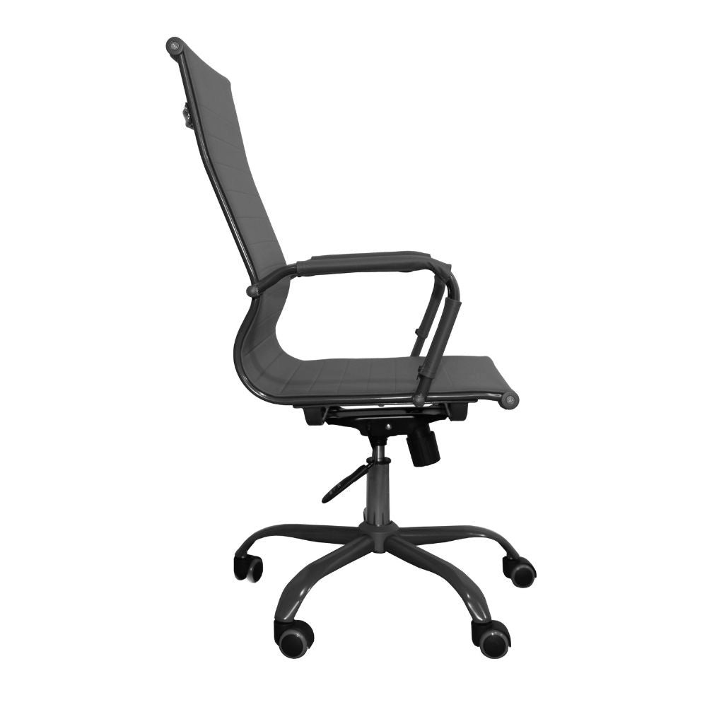 Poltrona da ufficio Nuvia con schienale ergonomico e ruote colore grigio H105