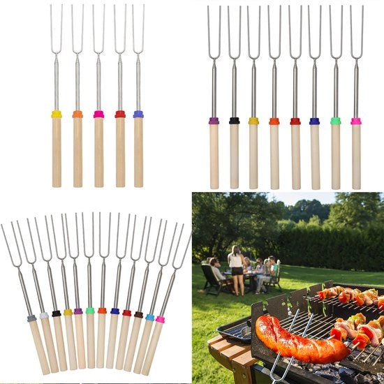 8 Pennelli per Marshmallow Intrecciabili Vanghe per BBQ Fiamma di Campo Divertimento per Bambini BBQ