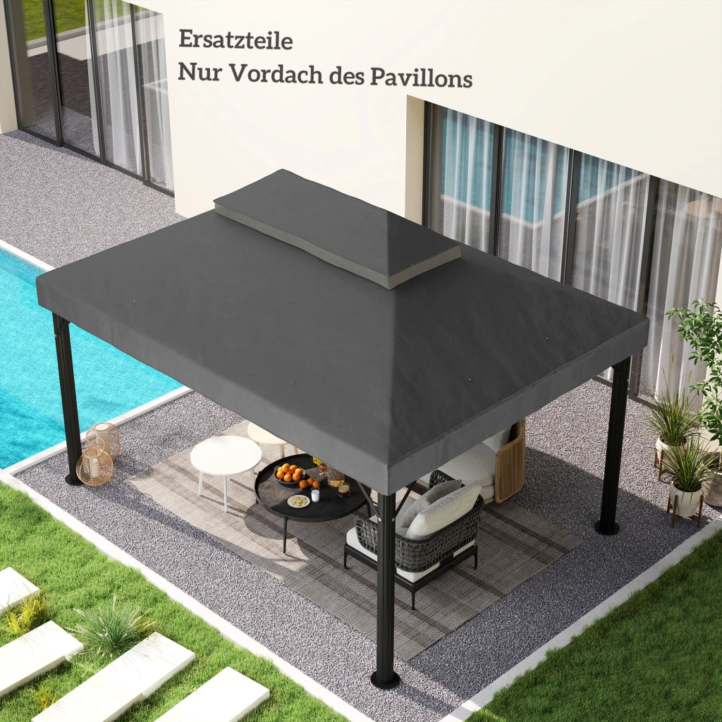 Copertura per Gazebo 3x4 m ¨C Zephmum ¨C Polyester Grigio Scuro UPF30+