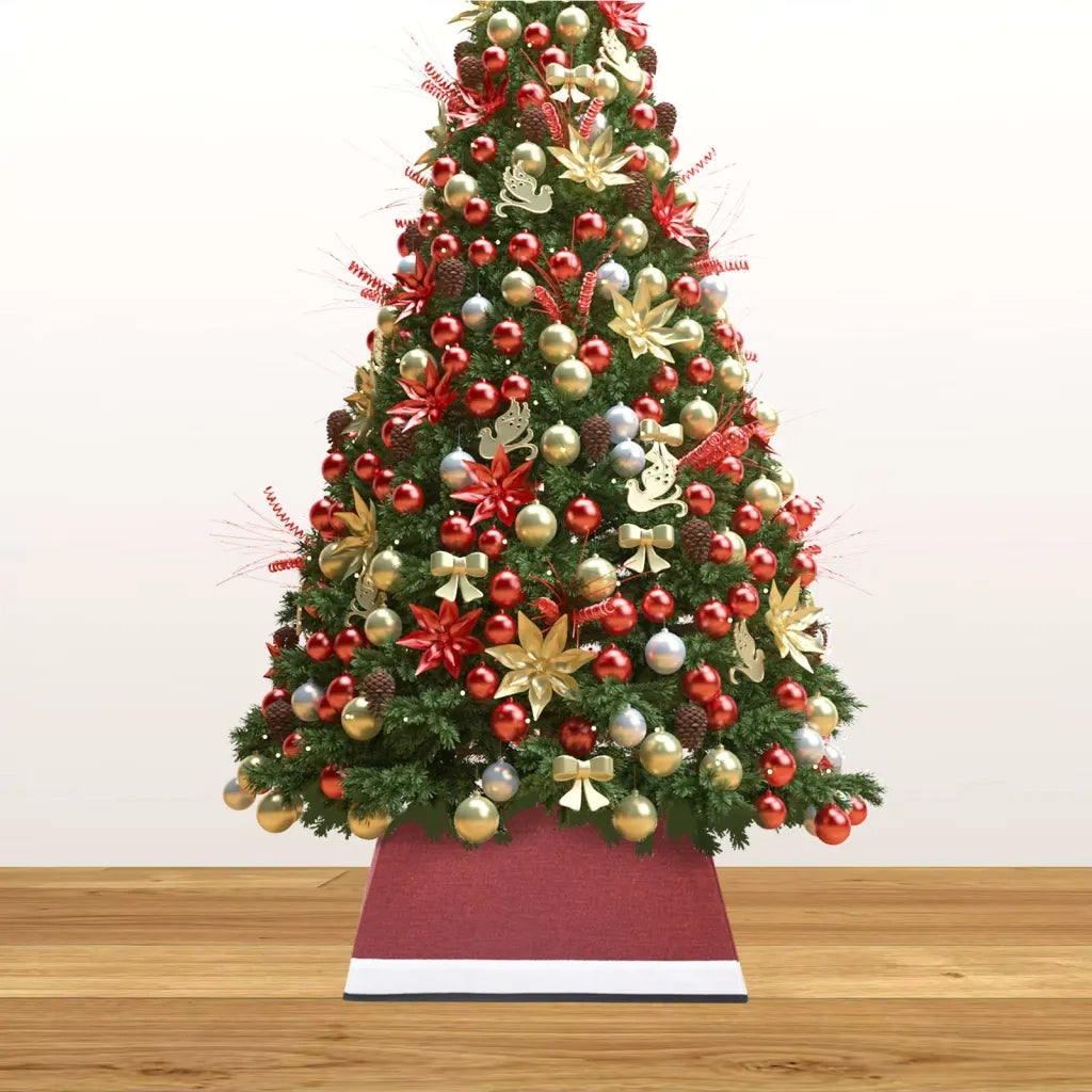 Gonna per Albero di Natale Rossa e Bianca 48x48x25 cm 331307