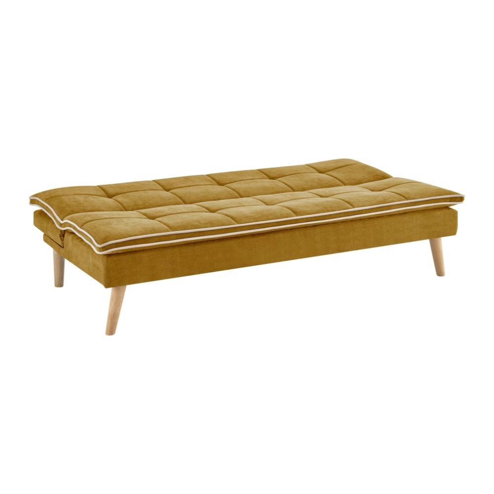 Divano letto Lunaria 3 posti colore senape design moderno 182x88x80HE