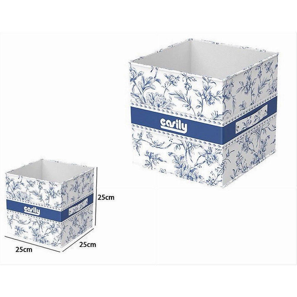 Trade Shop - Box Portatutto Scatola Salvaspazio Contenitore Organizer 25x25x25cm Fantasia 87311 -