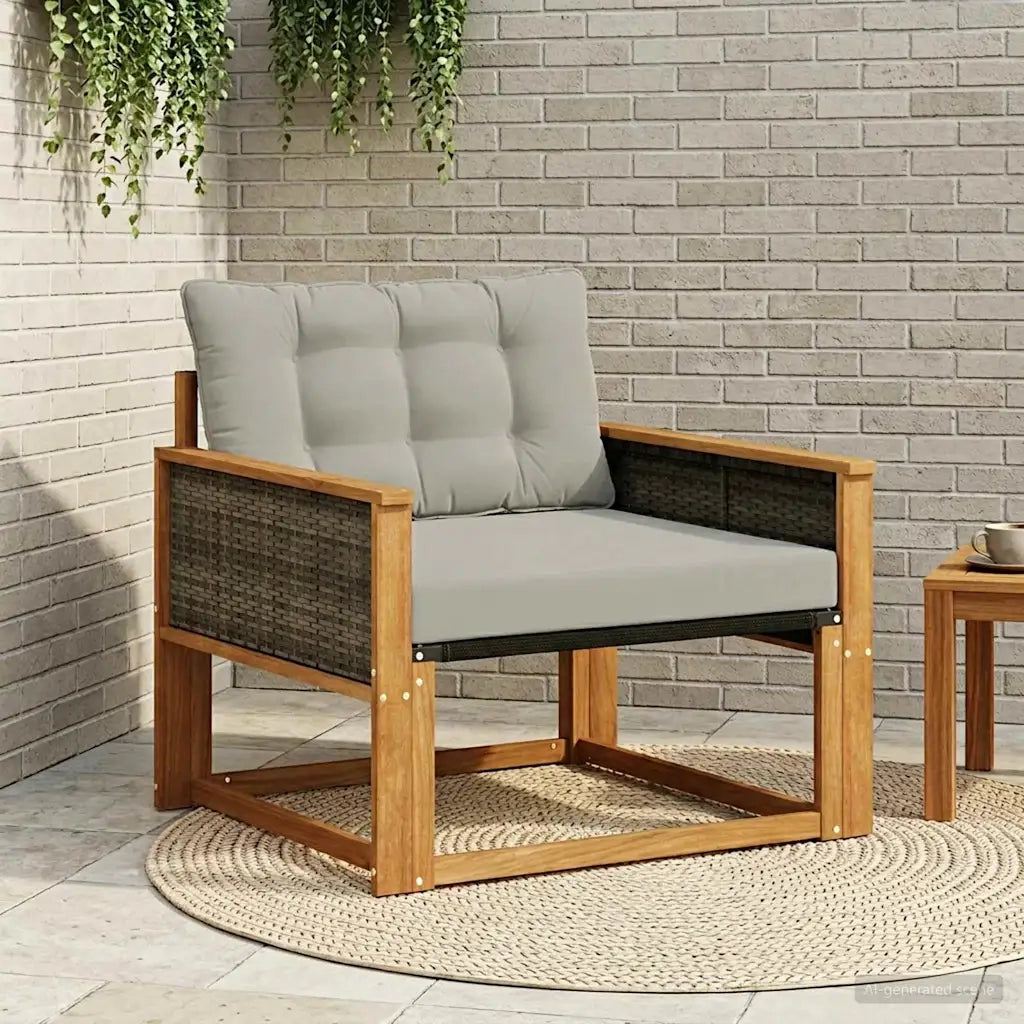 Set di divani da esterno-Sofa da giardino Legno di Acacia Massello e Textilene 365342