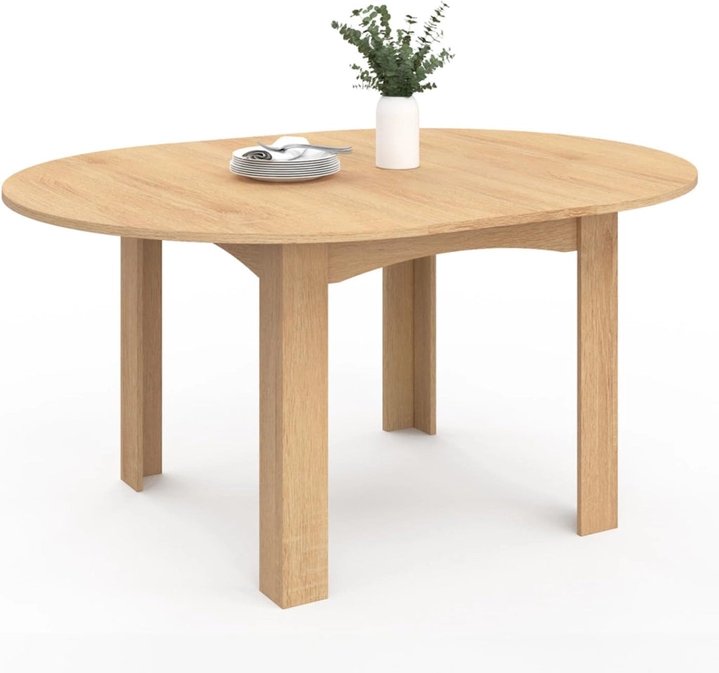 DONA mesa de comedor redonda extensible 4-8 personas haya 110-150 cm