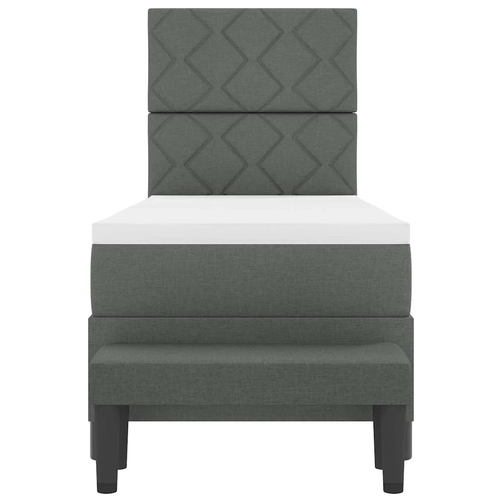 Letto a molle con testiera Grigio scuro 80 x 200 cm Tessuto 3344101