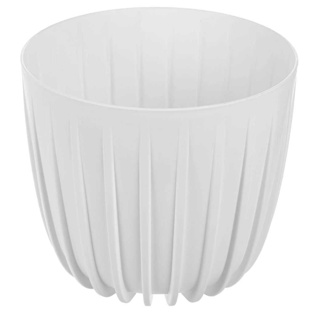 KADAX Vaso da fiori, coprivaso rotondo in plastica, 16 cm, bianco