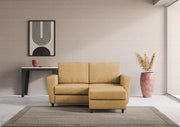 Divano yasel 2 posti medio  (due sedute da 70cm) + pouf misure esterne l.172 p.145 | ocra - Mobili 2G