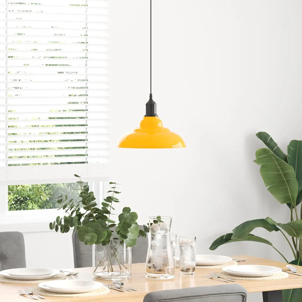 Lampada Sospensione Regolabile E27 Giallo Lucido ?31 cm Metallo CFW2282825