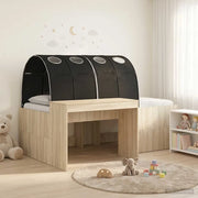 Letto con Tunnel 3 pz Rovere Sonoma e Nero Legno ingegnerizzato 3423676