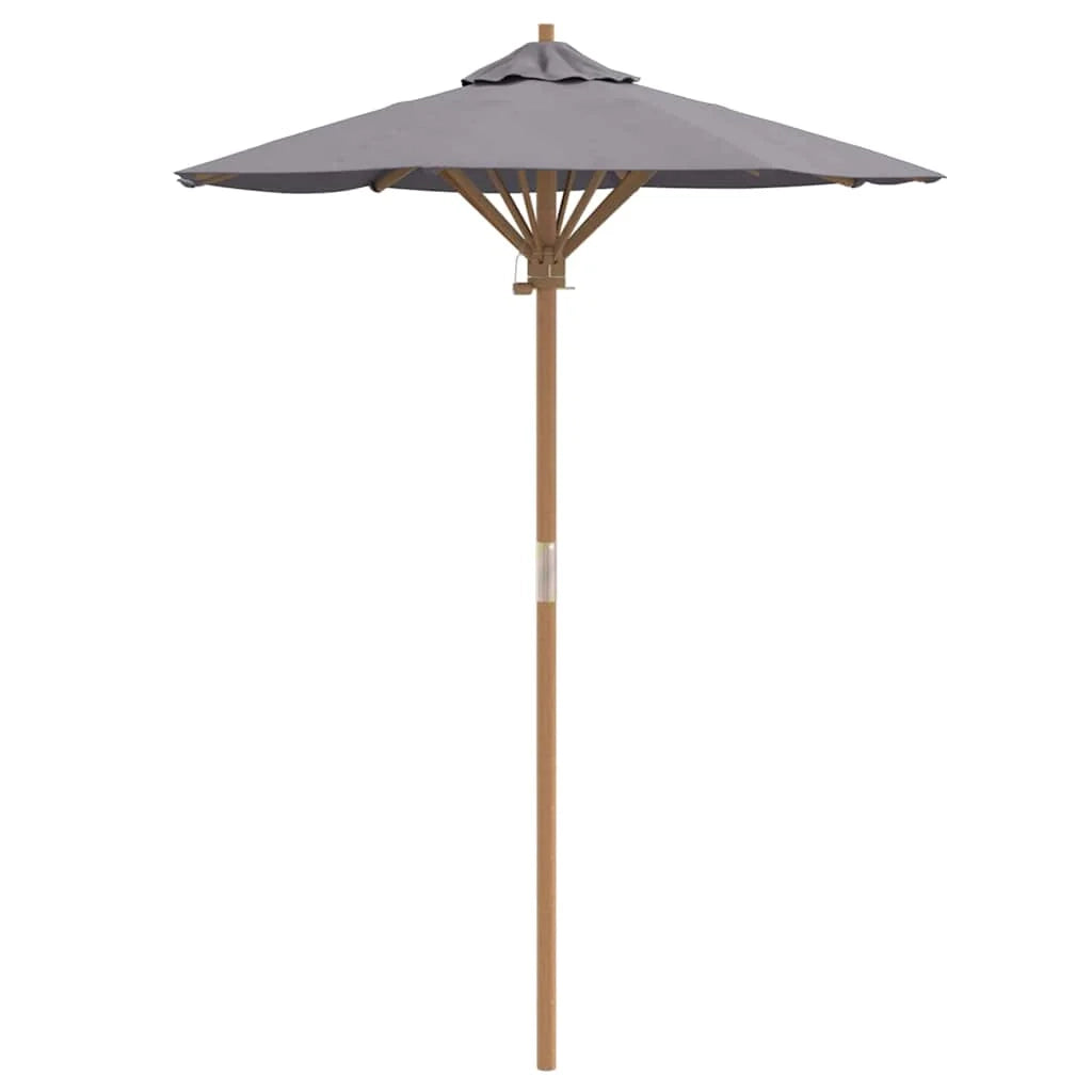 Ombrellone da giardino rotondo leggero con palo staccabile 270 x 260 cm stile minimalista bambù grigio scuro 02_0058245