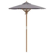 Ombrellone da giardino rotondo leggero con palo staccabile 270 x 260 cm stile minimalista bambù grigio scuro 02_0058245