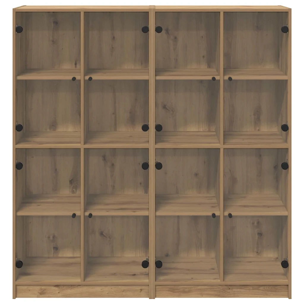Credenza 2 pz-Set di 2 Buffet-Armadio da cucina Rovere artigianale 136 x 37 x 142 cm
