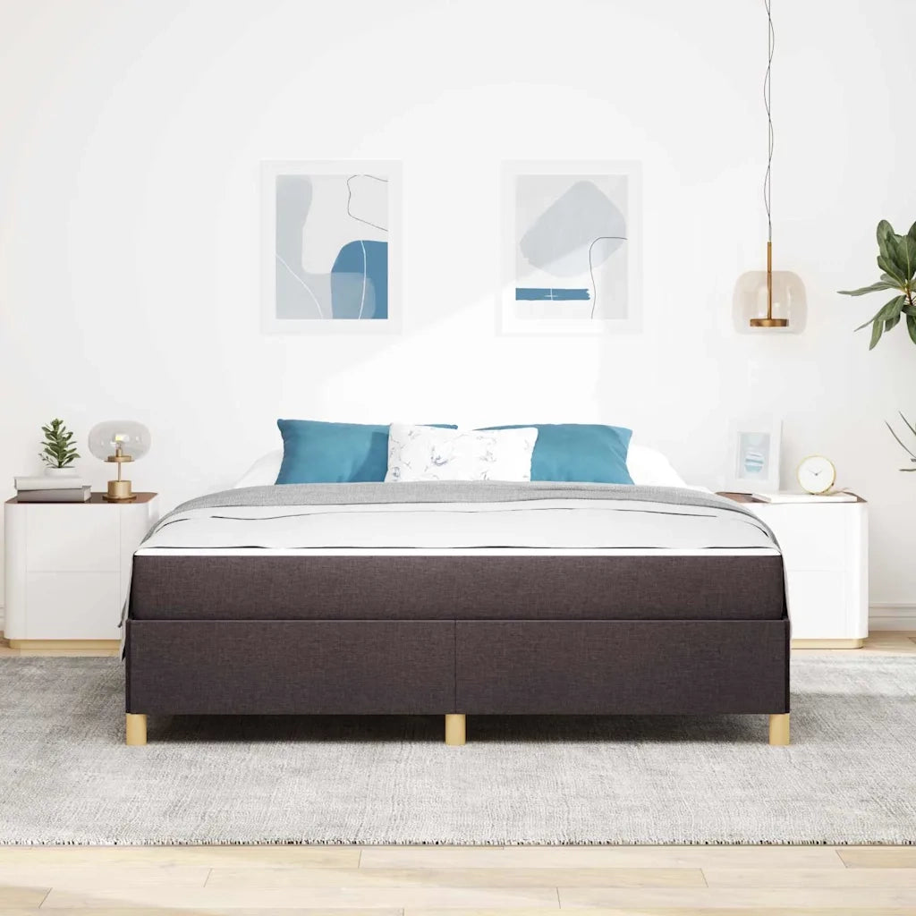 vidaXL Letto a molle Marrone scuro e Bianco 180 x 200 cm Tessuto