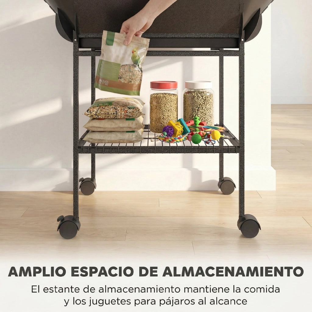 Gioco per Uccelli con Ruote Scale Altalena Mangiatoie ¨C zephmum ¨C 63x63x163 cm