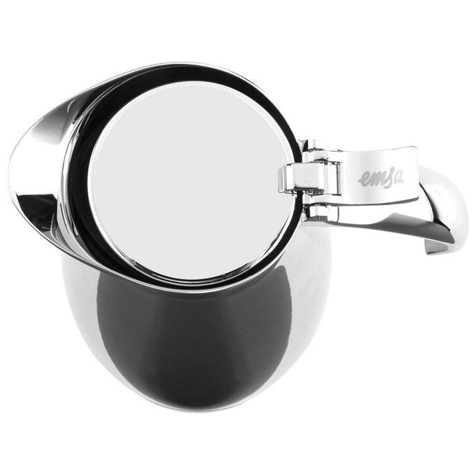 Emsa 502489 Eleganza Caraffa Termica 1 L in Acciaio Inox con Apertura con Una Mano e Beccuccio Antigoccia colore Argento