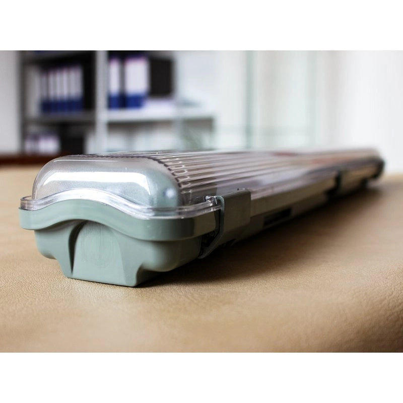 Plafoniera 120cm Con 2 Tubi Led Da 18W Incluso Bianco Freddo 6400K IP65 Tri Proof Led Lamp Light SKU-6399