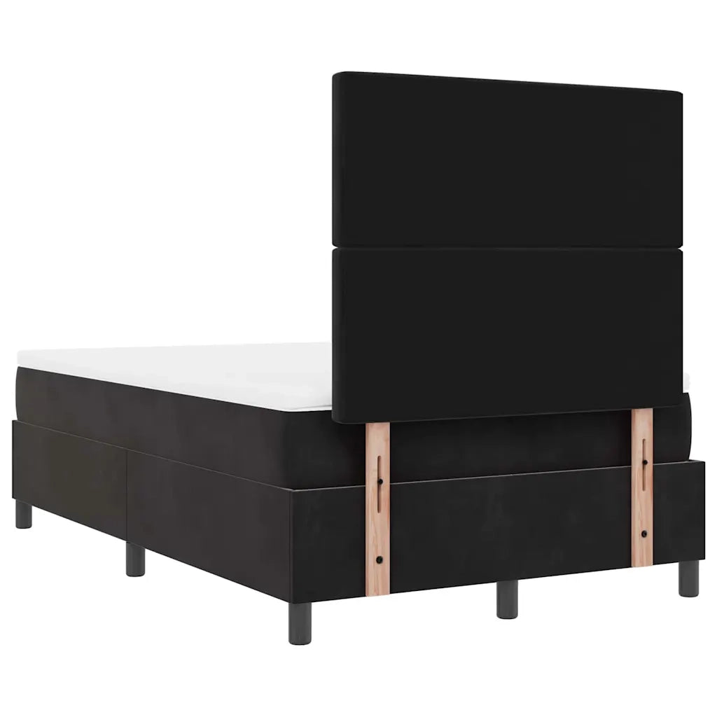 Letto a Sorgente LED con materasso Nero 120 x 200 cm Velluto 3343240