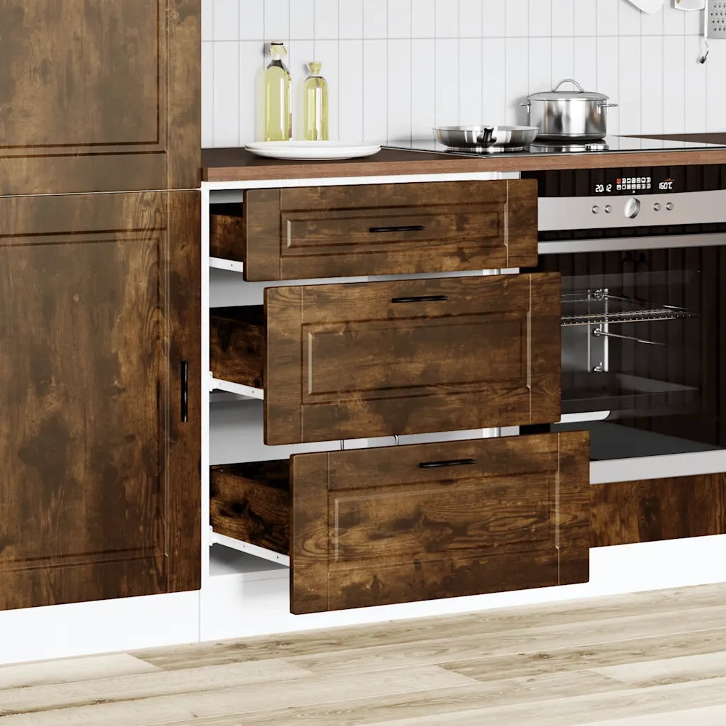 Base da Cucina Porto Rovere Fumo in Legno Multistrato 854264