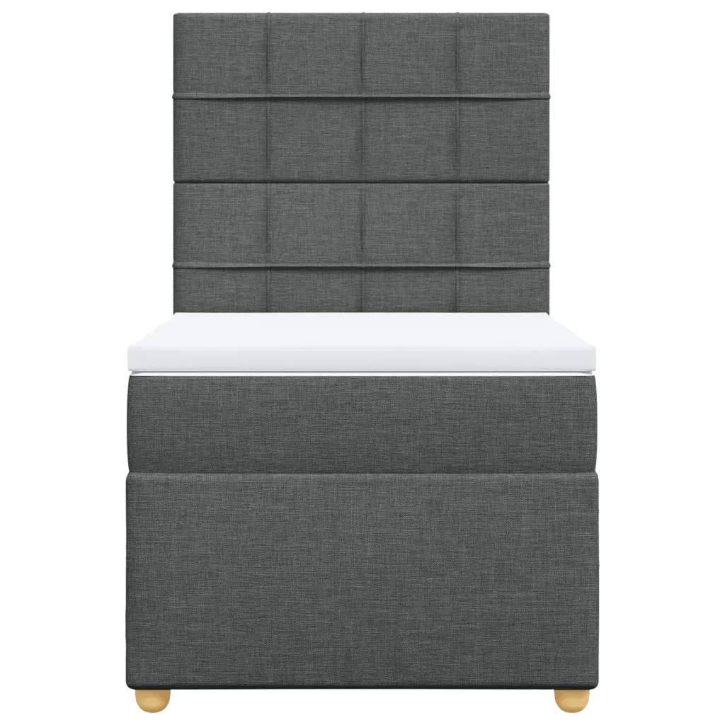 Giroletto a Molle con Materasso Grigio Scuro 80x200 cm Tessuto
