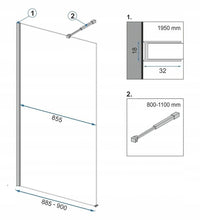 Parete Doccia Rea Aero Black Mat 90