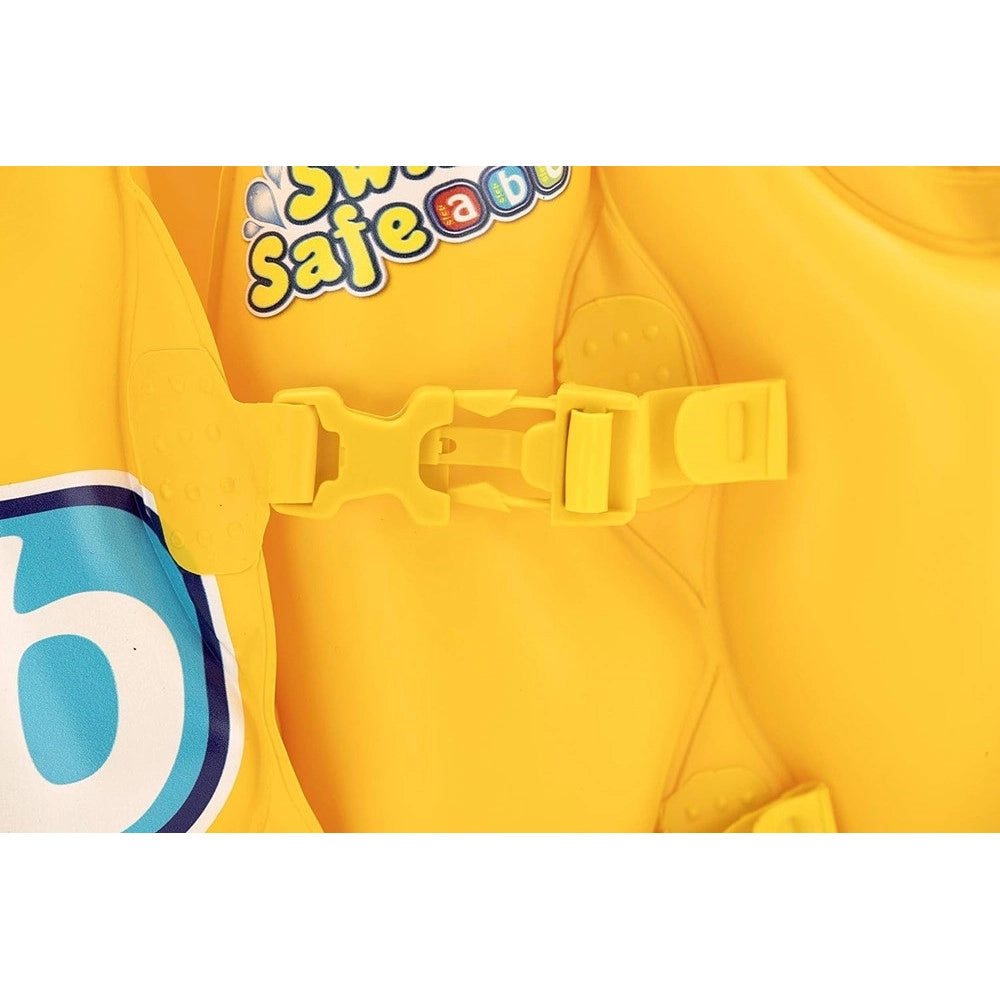 Trade Shop - Giubbotto Da Nuoto Gonfiabile Per Bambini Piccoli Galleggiamento 51x46cm Giallo 019948 -