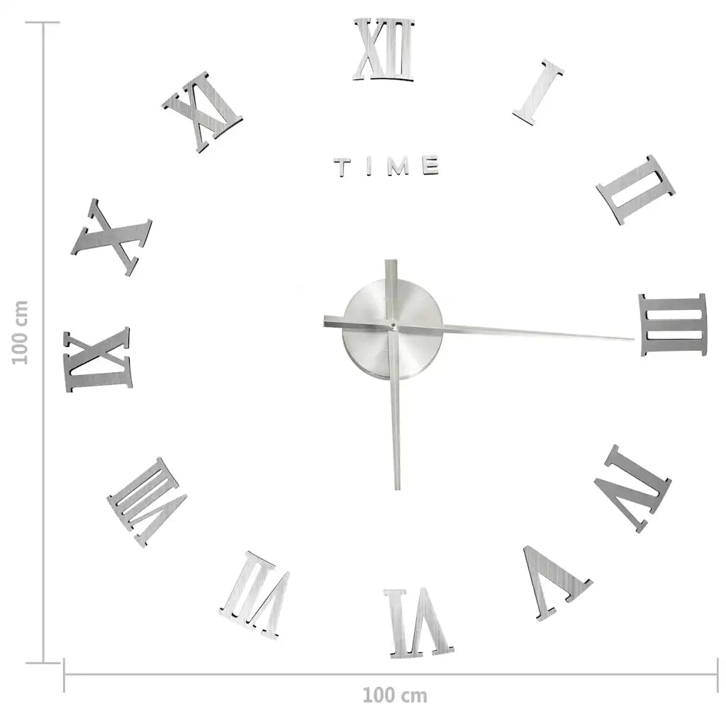 Orologio da Parete 3D Design Moderno Argento 100 cm XXL CFW2055579