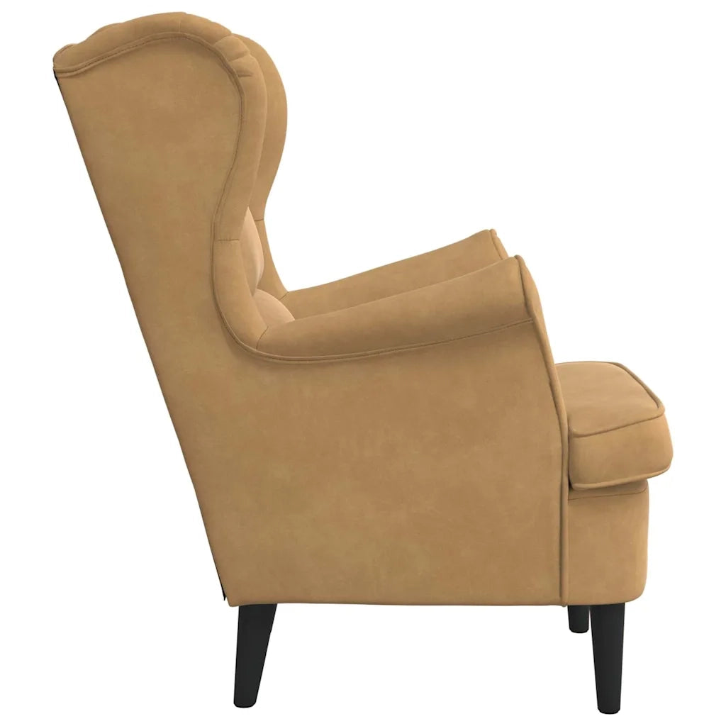 Poltrona-Divano Sedia-Poltroncina Marrone Velluto