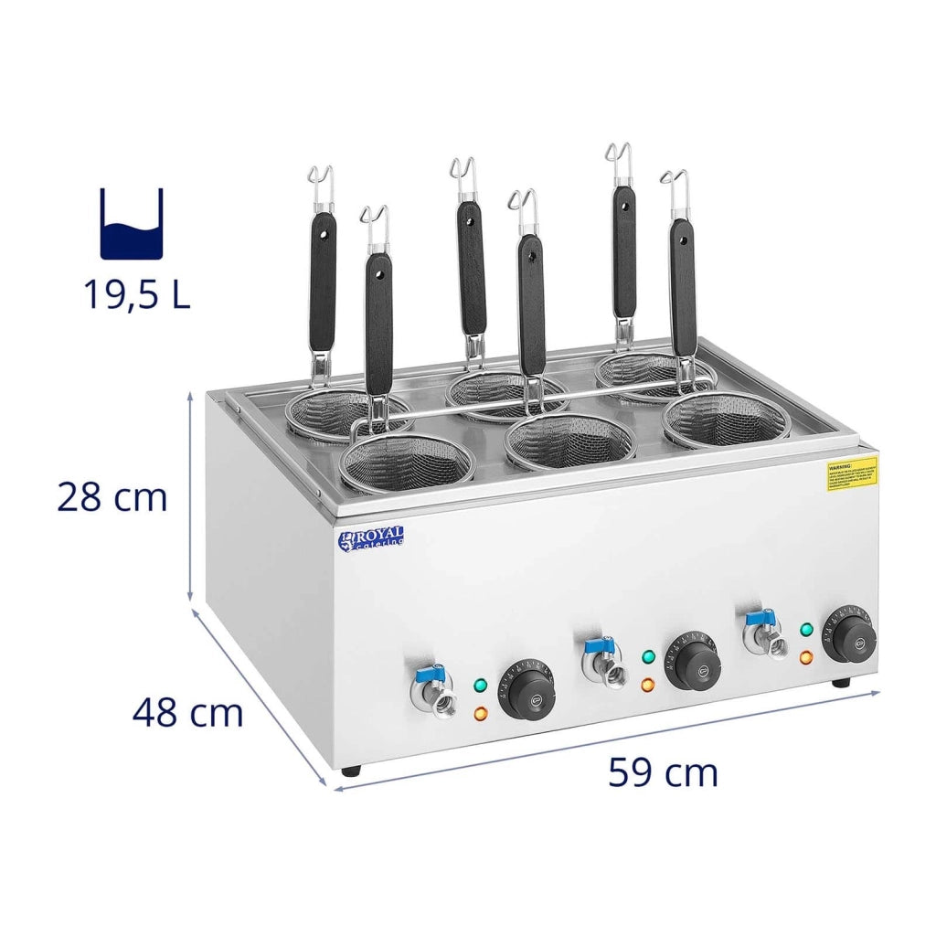 Cuocipasta cuocipasta a 6 cestelli 3000 watt intervallo di temperatura: 30 - 110 °C acciaio inox 14_0003942