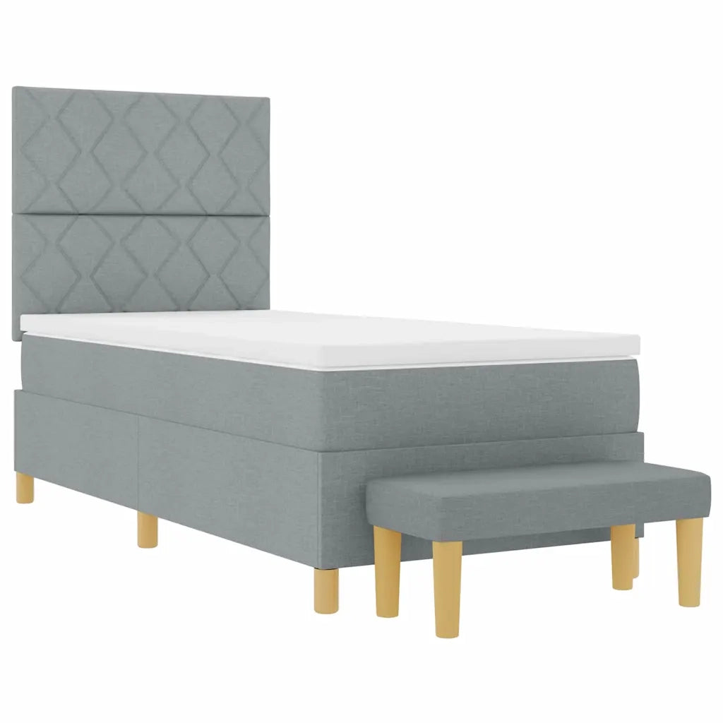 Letto a molle con materasso Grigio chiaro 90 x 190 cm Tessuto 3344338