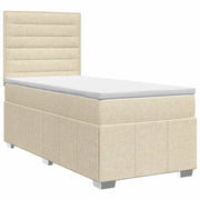 Letto box spring con materasso Crema 90 x 200 cm Tessuto 3454048