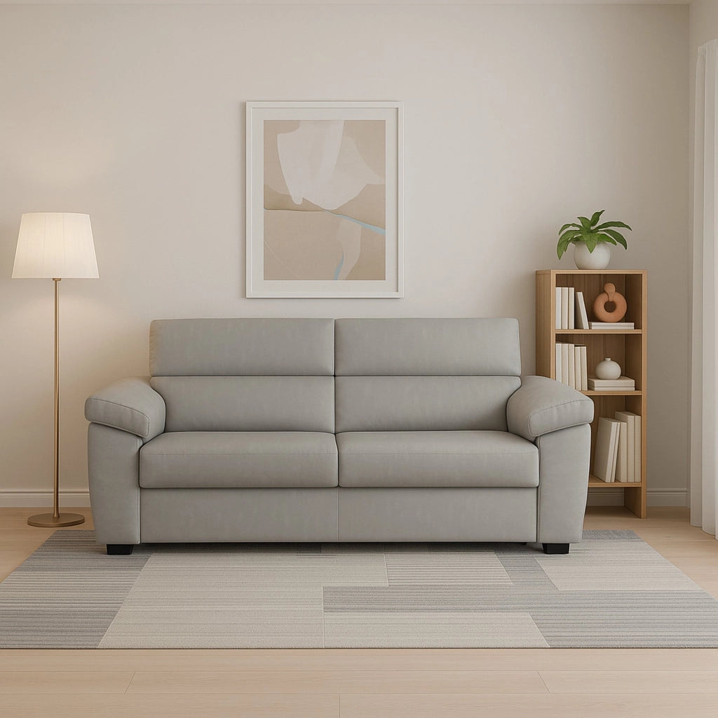 Gorreto, Divano Fisso 2 Posti Sfoderabile Made in Italy, 205x95x100h cm Grigio Chiaro