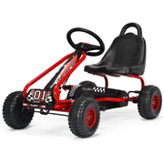 Go-kart a pedali per bambini con sedile regolabile 92 x 50 x 53 cm divertente esperienza di guida ruote in PP antiscivolo rosso 20_0012278